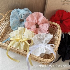 13*20 4 層刺繍レースリボン巾着ヘアバンドレースボールハイポニーテールヘアロープヘッドバンドヘアバンド