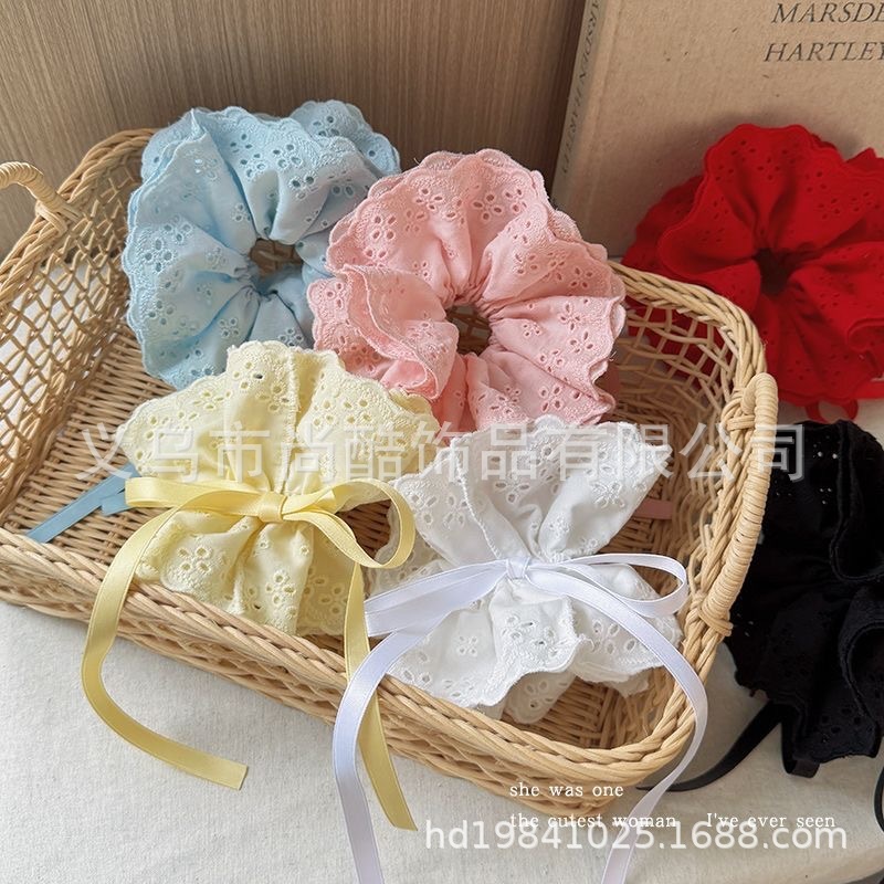 13*20 4 層刺繍レースリボン巾着ヘアバンドレースボールハイポニーテールヘアロープヘッドバンドヘアバンド|undefined
