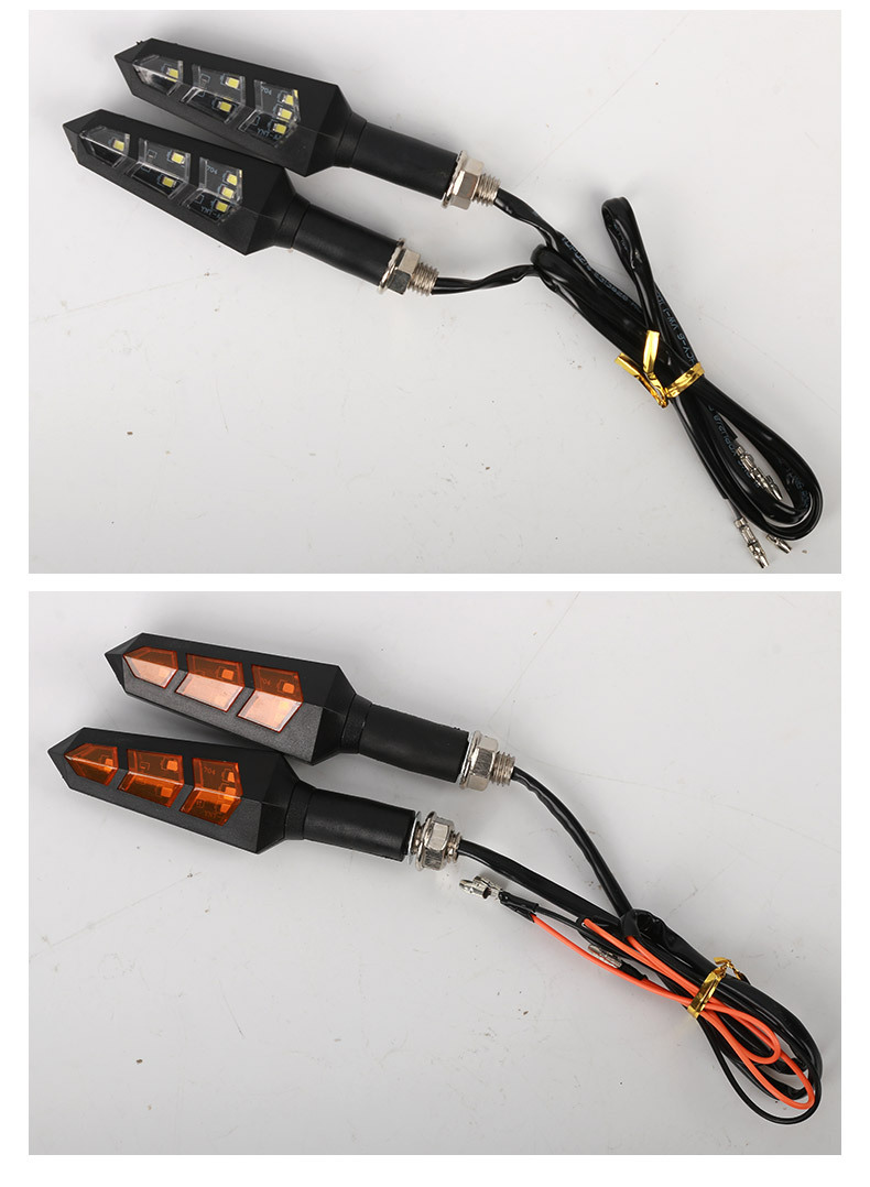 12V Three-Segment Sequential Led Turn Signal Light Suitable for Electric Motorcycle Modification Arrow-Shaped Sequential Indicator Light