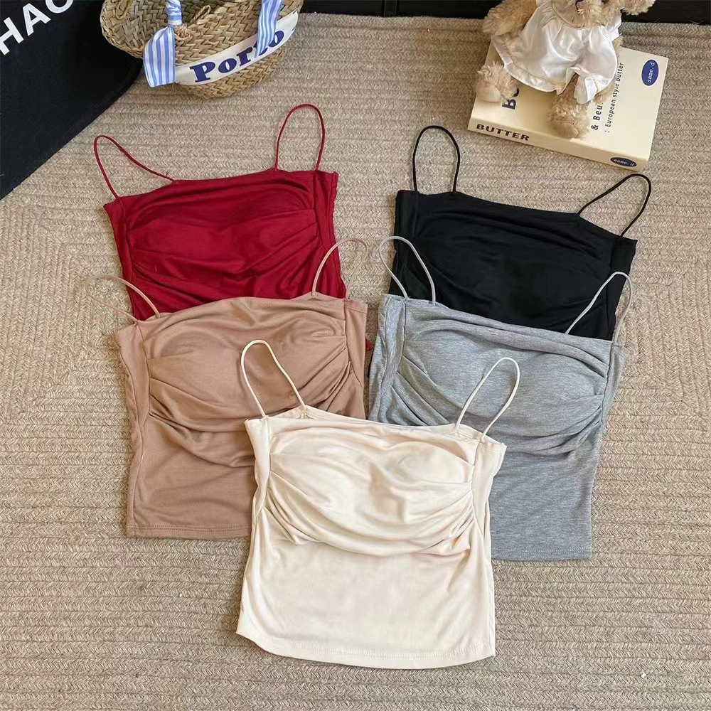 Сплошной сплошной цвет лосьон нагрудный коврик сладкая пряная девушка камзол жилет женский весной и летом без рукавов внутри и снаружи, тонкая и тонкая грудь