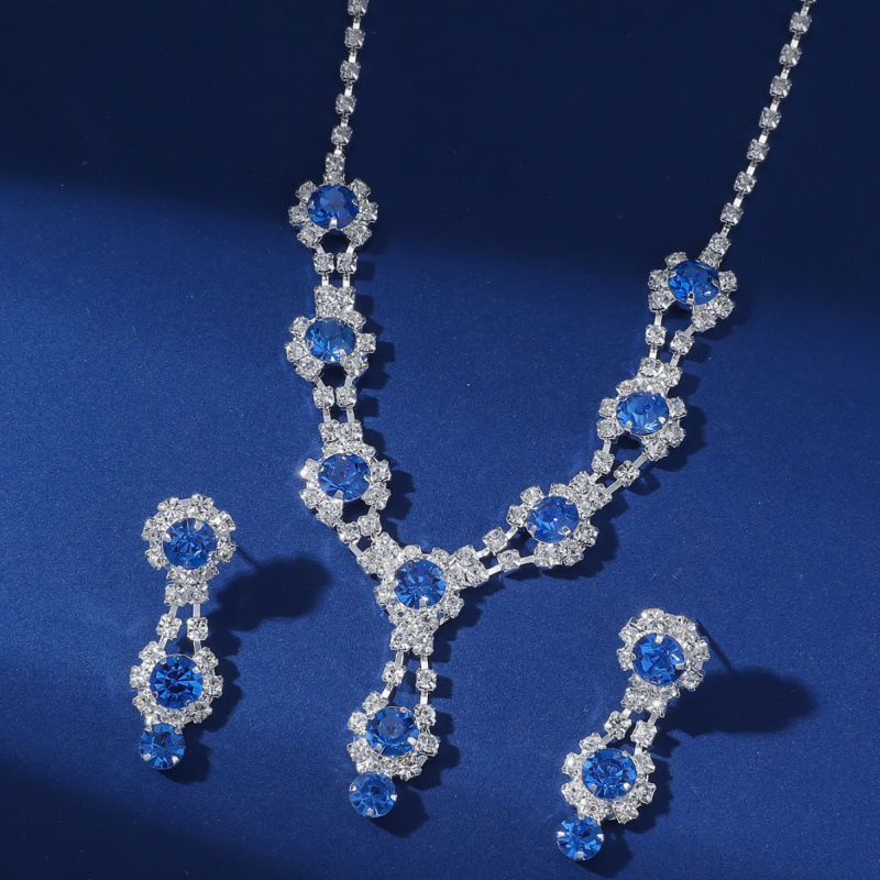 bridal jewelry necklace earrings jewelry set banquet dress necklace fashionable and versatile temperament accessories_voghion.com