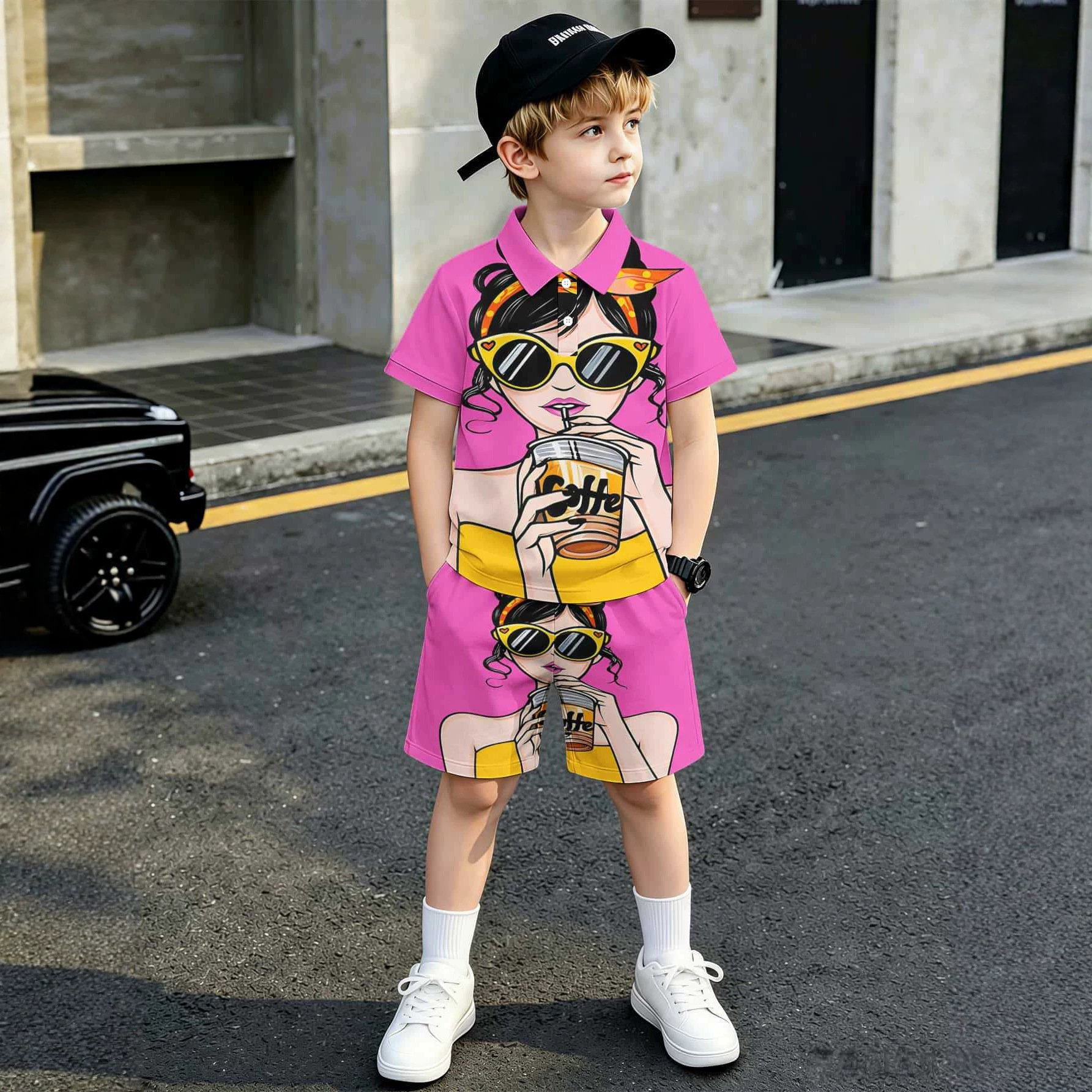 Ensemble de polos pour garçons, style ethnique européen et américain, impression 3D, collection 2026_voghion.com