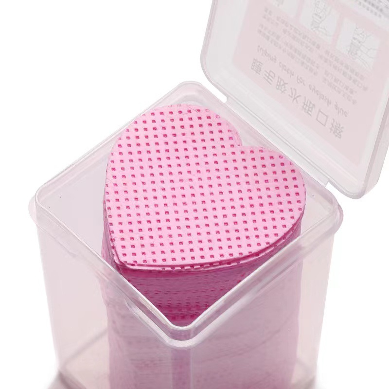 Transfronterizo nuevo pegamento de algodón mágico en forma de corazón Limpieza de pestañas pieza de algodón botella paño de limpieza de boca paño mágico en caja sin pelusa