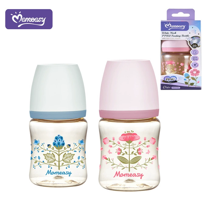 Силиконовый противоколиковый пустышка Momeasy, детская бутылочка для кормления с рисунком, против газообразования, защита от падения, печать