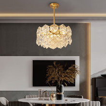 廠家供應 北歐現代簡約黃銅水晶吊燈 個性創意卧室網紅燈客廳吊燈