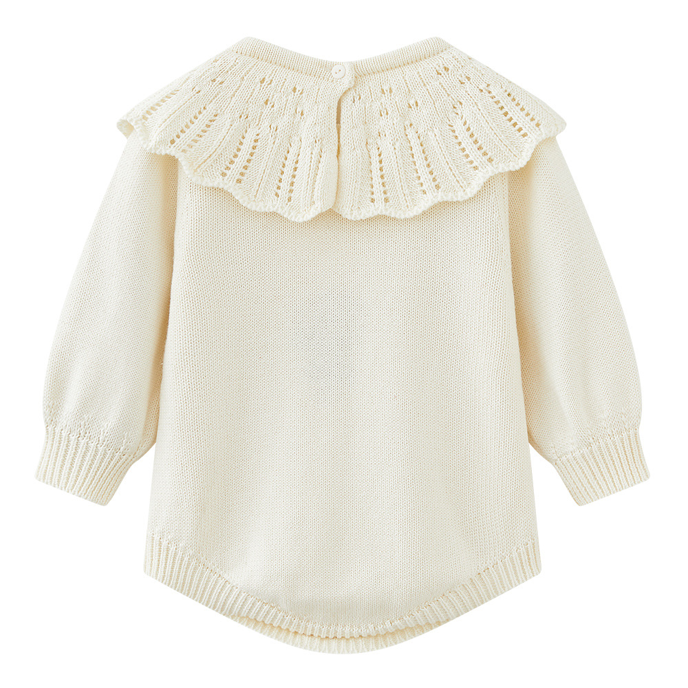 Primavera y otoño set de bolsas de tejido bebés algodón hembra princesa suéter unido vestido de invierno de 100 días