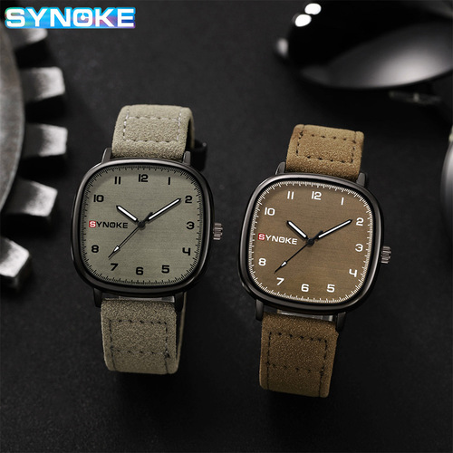 Men's quartz watch sports retro fashion simple design belt quartz watch student watch trendy personality