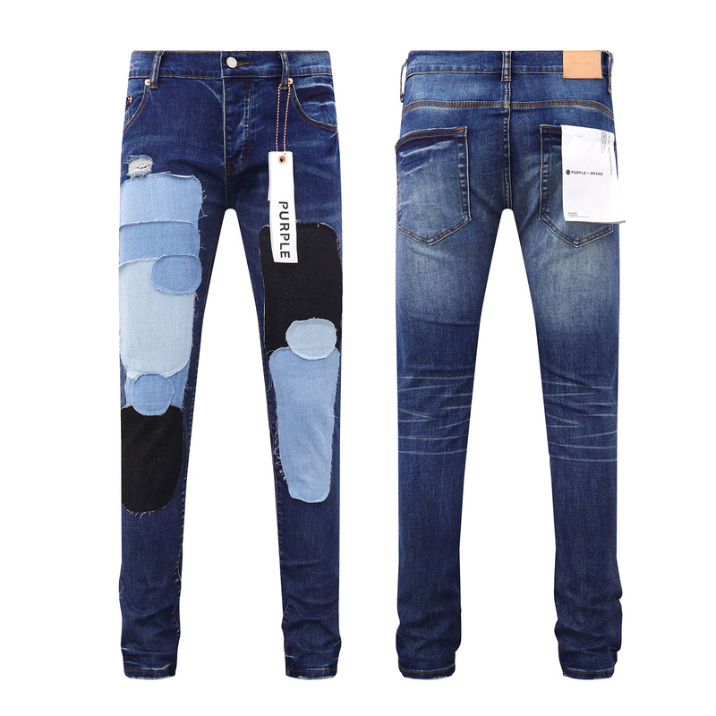 PURPLE BRAND JEANS美潮高街男士休闲破洞设计款修身显瘦牛仔长裤|undefined