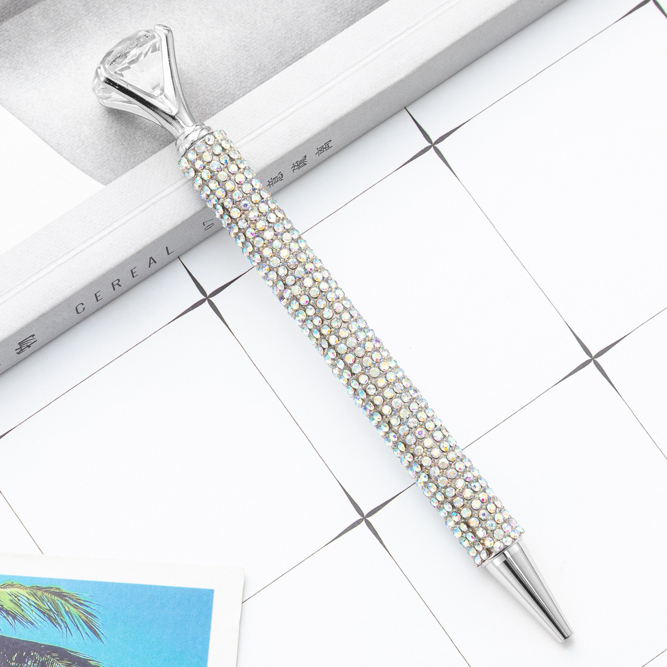 Fábrica de bolígrafo de diamante grande bolígrafo de metal rotativo bolígrafo de cristal bolígrafo de diamante publicitario bolígrafo de regalo