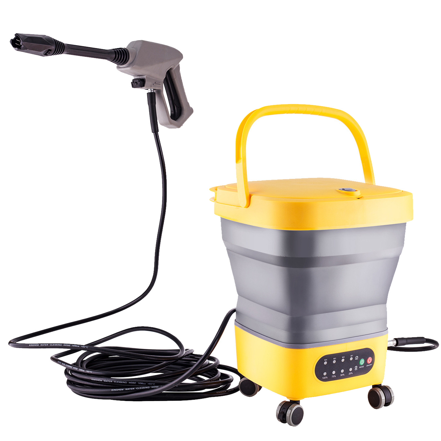 Car Washing Machine, Small Household Multi-Functional Water Tank, Lithium Battery Portable Roller-Type Smart Folding Cleaning Machine