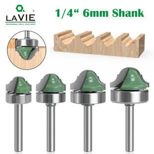6 Handle 1/4 Handle 4-Piece Set with Bearing Double Frame Wire Cutter Woodworking Milling Cutter Set Door Line