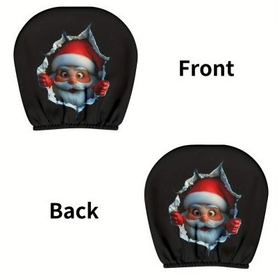 Universal seat cover — custom labeling and funny expression car - santa-claus-2-double-sided-printing-1-piece
