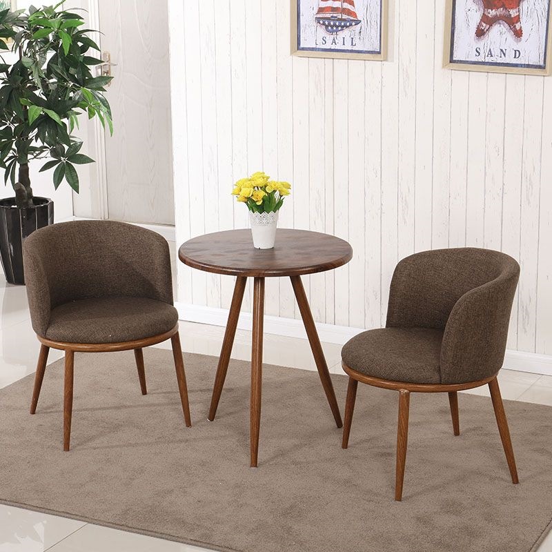 Mesa y silla de madera sólida nórdica, mesa de comedor redonda creativa, mesa de negociación moderna y simple. image 7