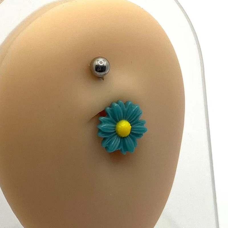 Sunflower Belly Button Ring For Women Unique Navel Piercing Jewelry_voghion.com