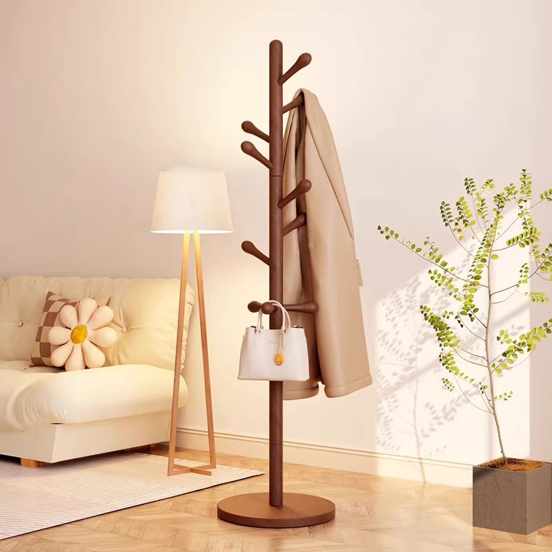 Percha de madera sólida percha de sombrero percha de dormitorio percha de ropa percha de esquina vertical percha de ropa percha de oficina