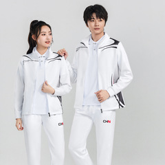春と秋の男女同じスポーツスーツランニングカジュアルジャケットグループ活動グループ服フィットネスウォーキングスーツ