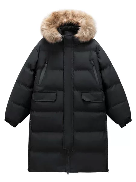 New winter collection of oversized cotton-padded jackets for couples, featuring a patchwork design, available in men’s and women’s sizes, mid-length, knee-length, and with added padding for warmth, wind resistance, and cold protection