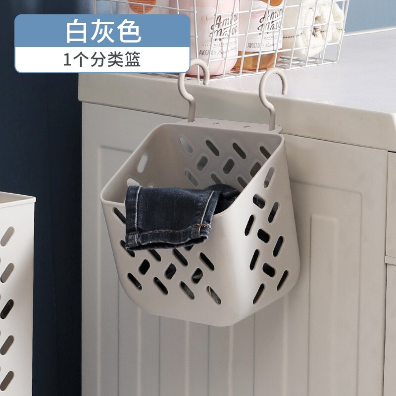 壁掛け洗濯かご家庭用折り畳み洗濯かご貯蔵物大収納かごプラスチック洗濯かご卸売りベランダ収納桶|undefined