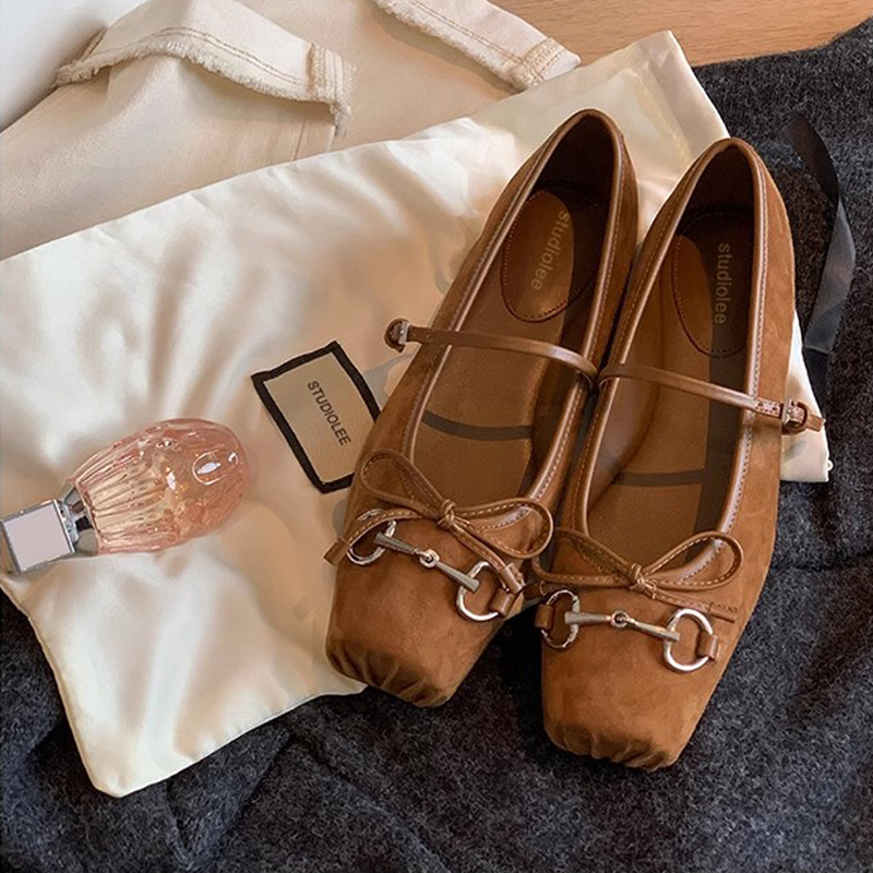 Grape Mom studiolee chica francesa lazo de una palabra con nariz de cerdo salvaje Mary Jane zapatos individuales mujer