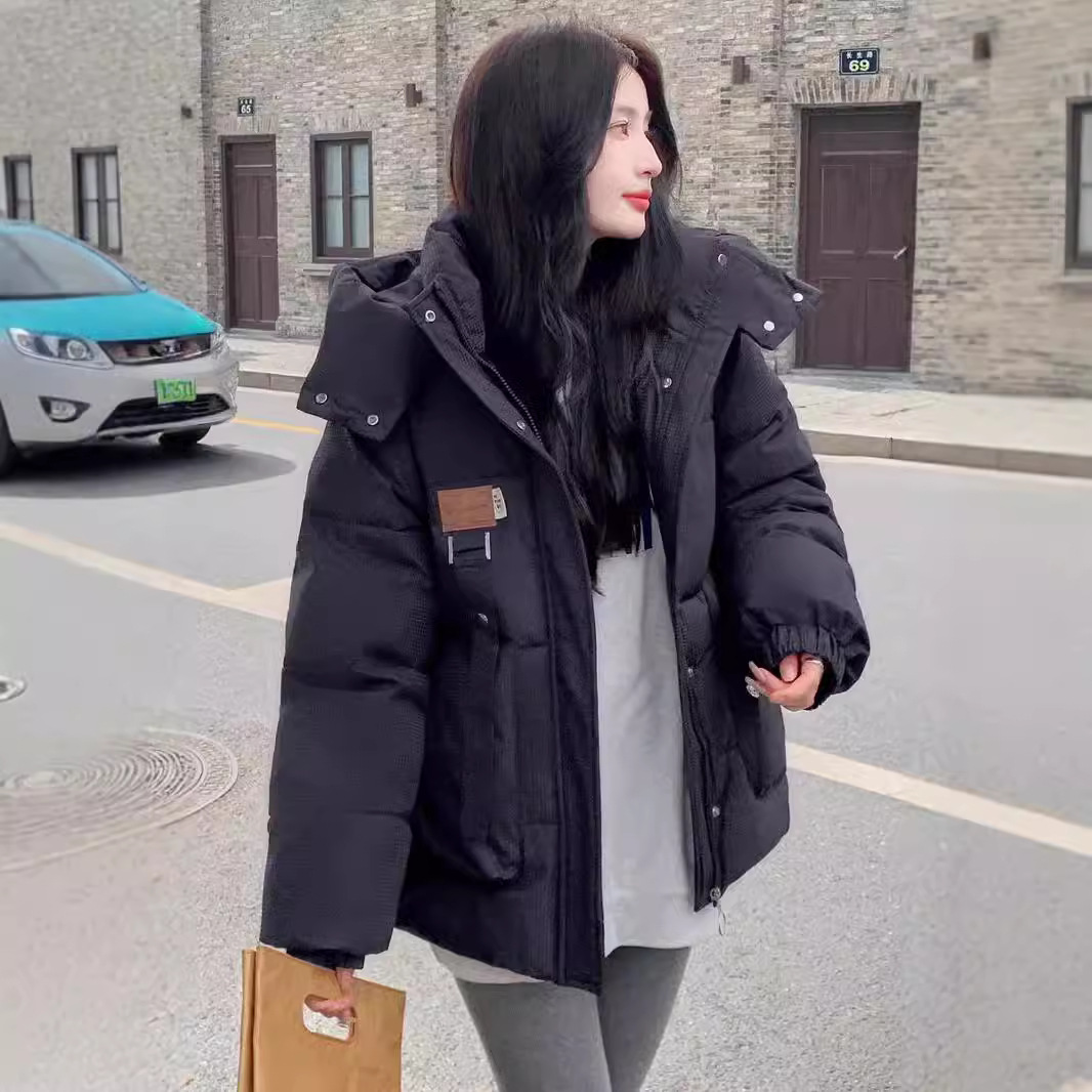2024 invierno nuevo abrigo de mujer de algodón corto chaqueta de algodón de alta sensación moda