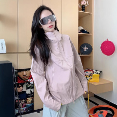 多巴胺樱花粉色软壳冲锋衣女进藏穿搭防风防水户外登山服防晒外套