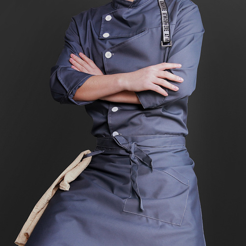 Chef's uniform long-sleeved men's and women's chef work clothes three-quarter sleeve suit catering hotel kitchen kitchen tooling customization