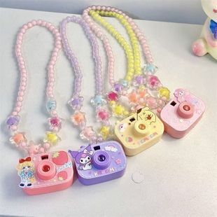 Children's Projection Camera Necklace Children's Beaded Necklace Jewelry Little Girl Cute Luminous Toy Birthday Gift