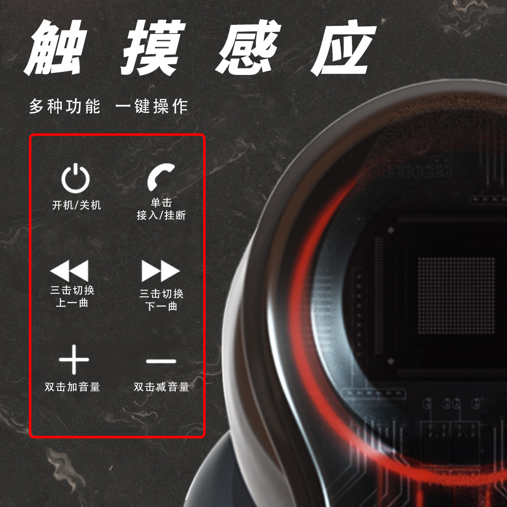 TS-200真无线蓝牙耳机tws透明入耳立体声通话音乐减噪耳机涂鸦