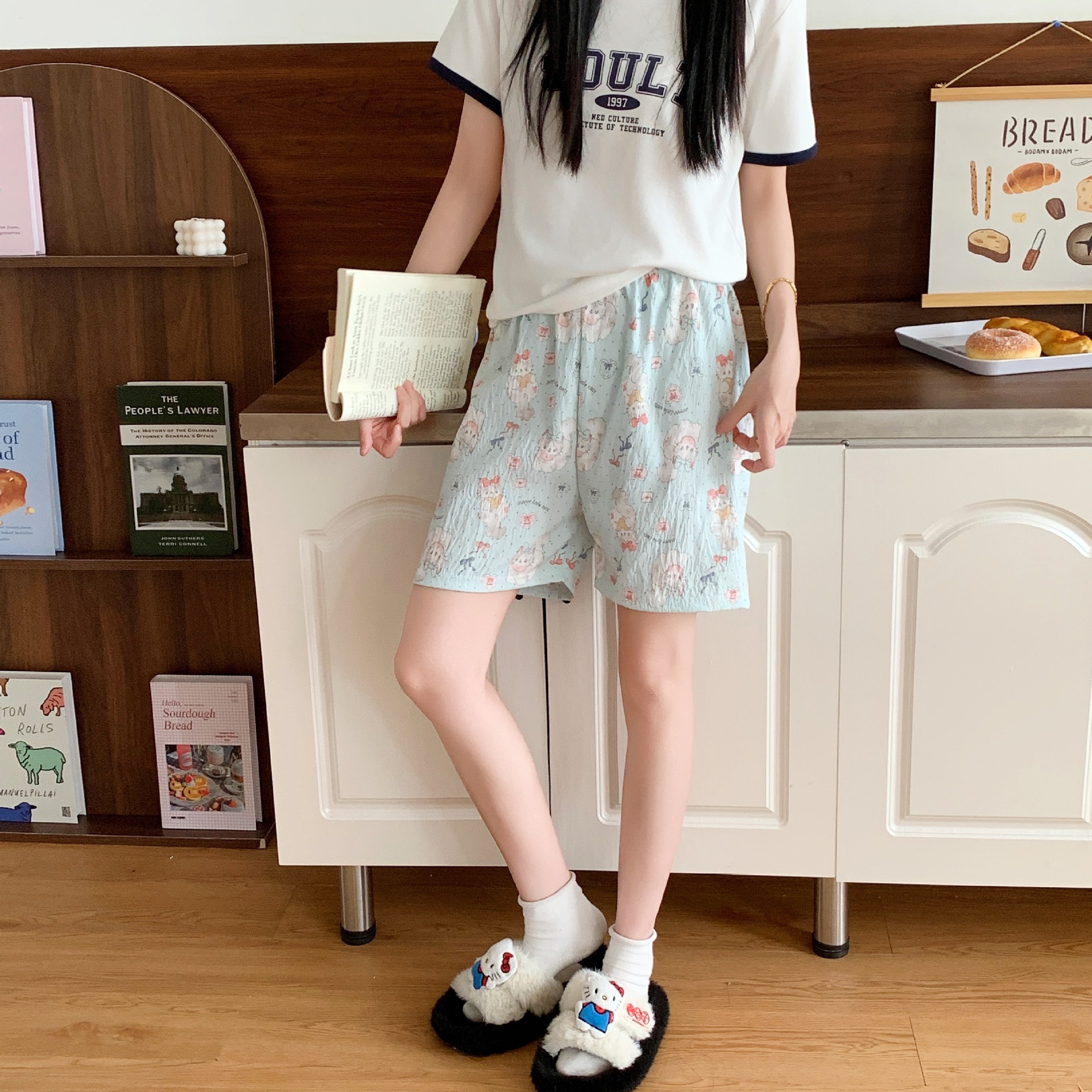 파란 고양이 반바지