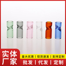 现货12*30mm玻璃烟嘴透明彩色玻璃扁头烟嘴玻璃过滤玻璃烟嘴配件