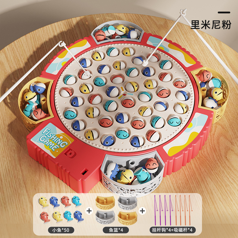 전기 낚시 (음악 에디션) 대형 레드 [50 더블 피쉬 8 로드]]