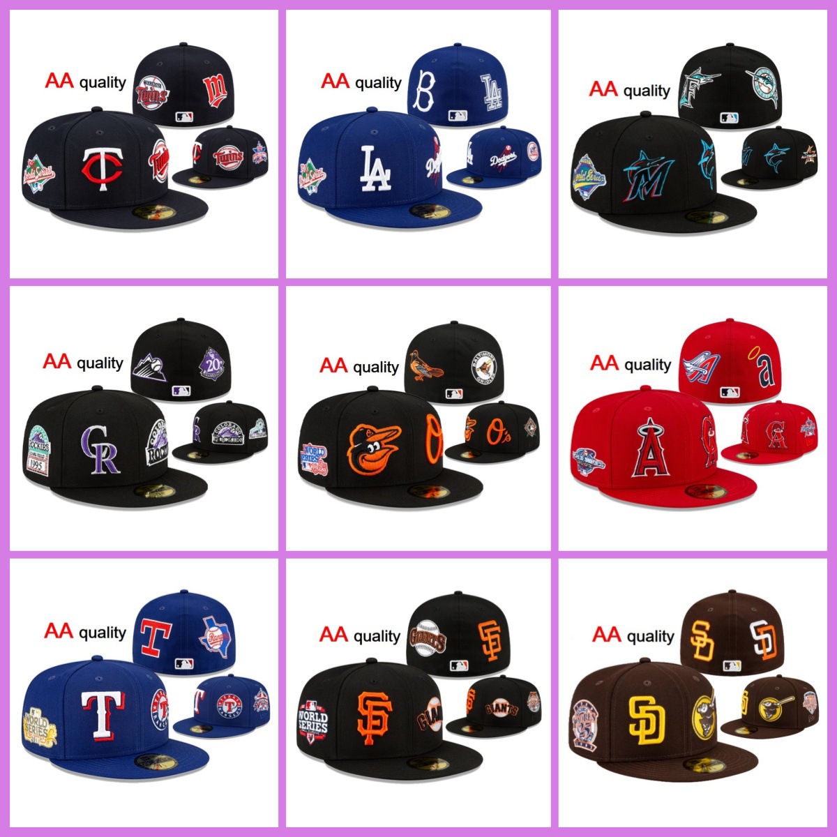 Sombrero de ala plana conmemorativo de béisbol bordado de comercio exterior