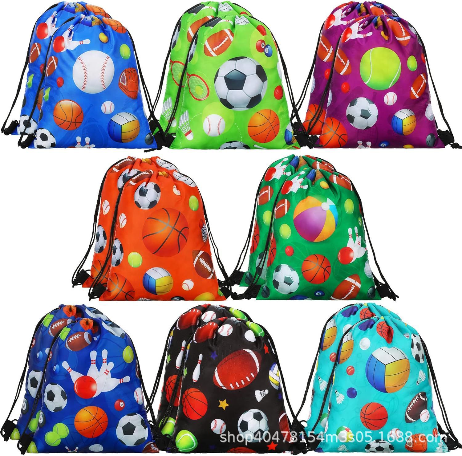 篮球束口袋十八篮球儿童生日派对抽绳双肩背包袋便携收纳袋跨境新