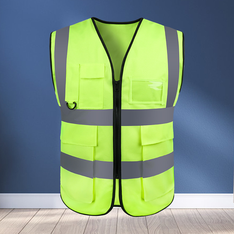 chaleco reflectante personalizado multibolsillo construcción de seguridad ventilada sitio de construcción sanitario transporte de conducción impresa de gran tamaño ropa reflectante