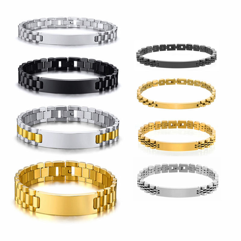 Cross-Border Personalized Punk-Style Curved Men's Bracelet DIY Engraved Waterproof Stainless Steel Lettering Bracelet Cross-Border Personalized Punk-Style Curved Men's Bracelet DIY Engraved Waterproof Stainless Steel Lettering Bracelet