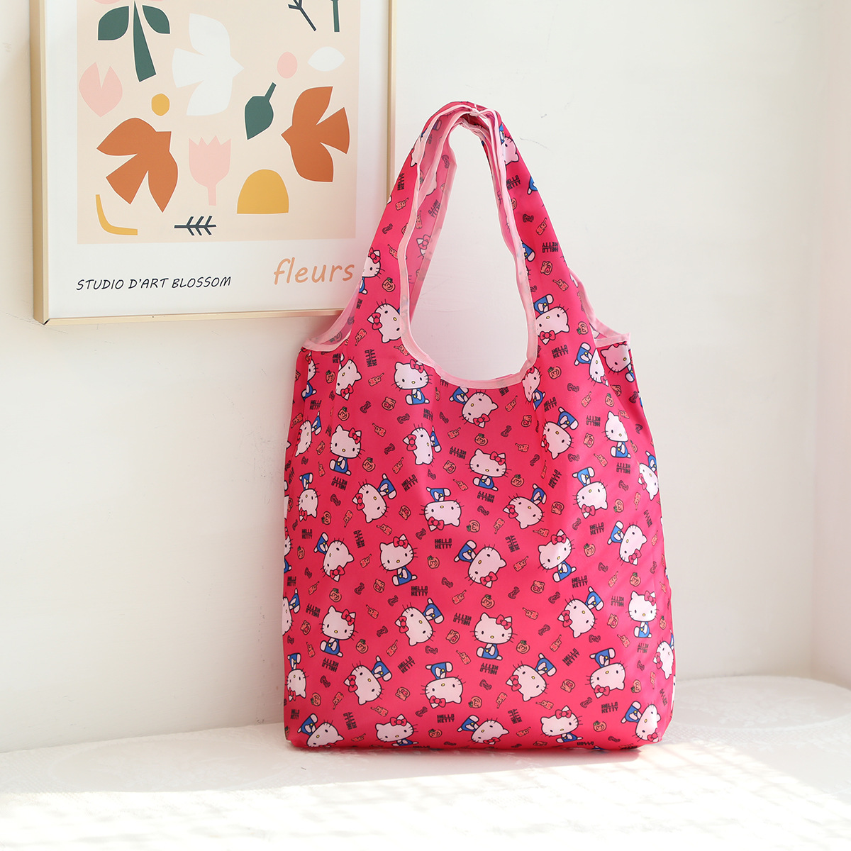 Dibujos animados lindo coolomi gran capacidad bolsa de protección del medio ambiente portátil plegable supermercado bolsa de compras bolsa de tela ligera bolsa de hombro