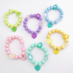 Yi Lian's new candy-colored bracelet pendant, acrylic beaded mobile phone case pendant, colorful love mobile phone lanyard