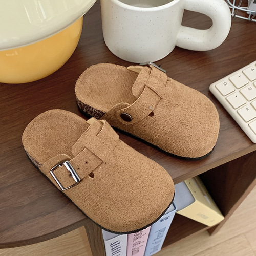 Fashionable children's cork shoes, summer comfortable, non-slip, unisex, hooded, half-slippers, retro, outerwear, slippers for wholesale