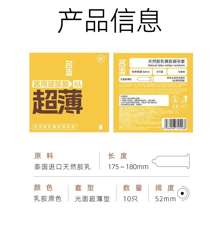 Celebrity Medical Hyaluronic Acid Ultra-Thin Condoms, 2-Pack — detail image 16
