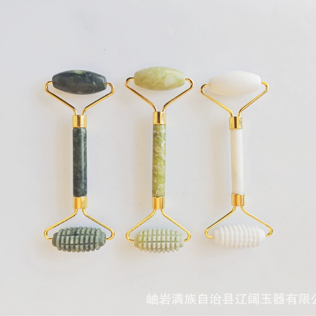 Оптовая Продажа с фабрики нефритовый роликовый массажер для глаз массаж лица Феникс зеленый белый нефрит Gear контейнер для красоты