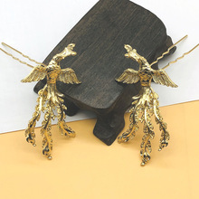 diy饰品配件保色合金凤凰小发钗古风发簪新娘发饰手工材料