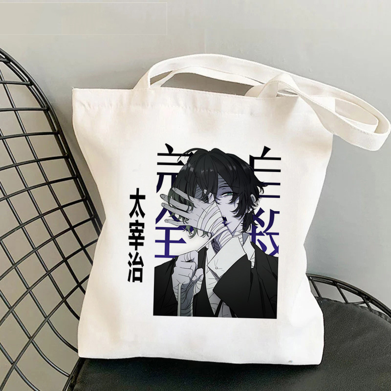 Comercio extranjero transfronterizo Bungou Stray Dogs impresión bolsa de lona Harajuku bolsa de hombro bolsa de moda bolsa de compras