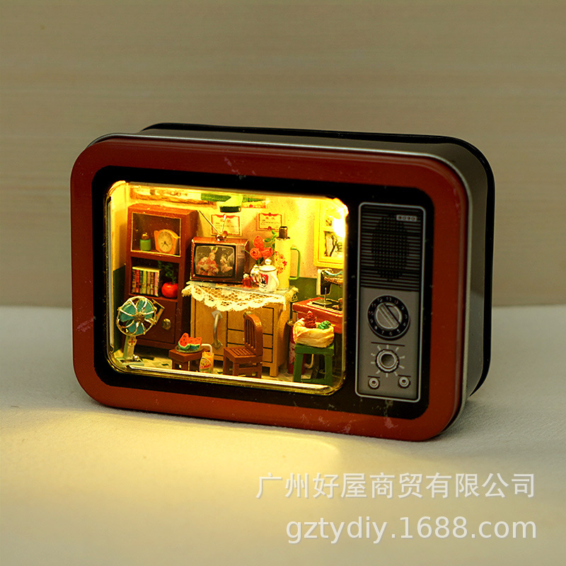 Caja de hojalata hecha a mano bricolaje transfronteriza modelo de memoria infantil juguete educativo para niños regalo de cumpleaños