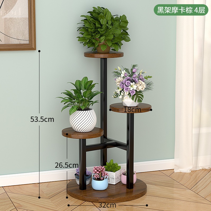Estante de flores de hierro en la Sala de estar, estante de flores de aterrizaje en el balcón, estante de macetas de flores de Luo verde carnoso, estante de macetas de flores de Luo verde en varias capas en el Interior.