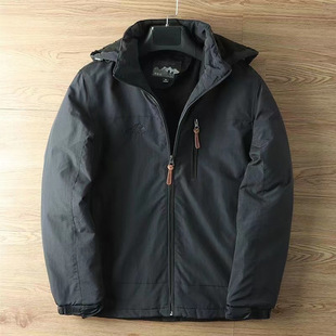 8819 Jacket Jacket Fleece-Lined and Cotton Warm Jacket Outdoor Casual Top Windproof and Waterproof