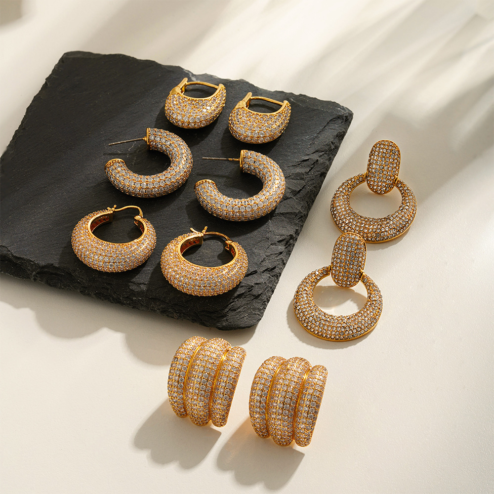 15g Weight Copper Ear Needle Material Hoop Earrings Classification 1 Pair Quantity Daily, Street Occasion Copper Material Geometric Pattern All Seasons Season Women's Gender Polished Finish Plating Design Simple Style, Classic Style Style 1 Pair Simple Style Classic Style Geometric Plating Copper Hoop Earrings 1