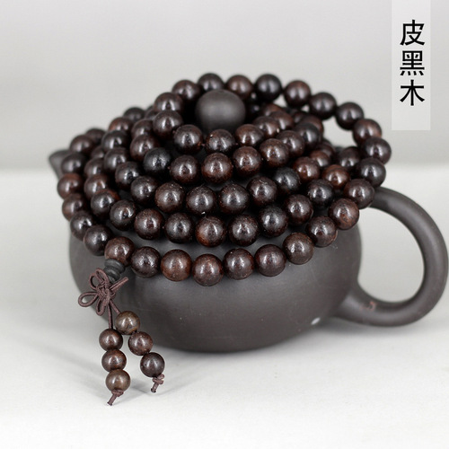 Manufacturer supplies wholesale leather black wood leather gray Vietnamese agarwood Buddha beads bracelet 8mm6mm