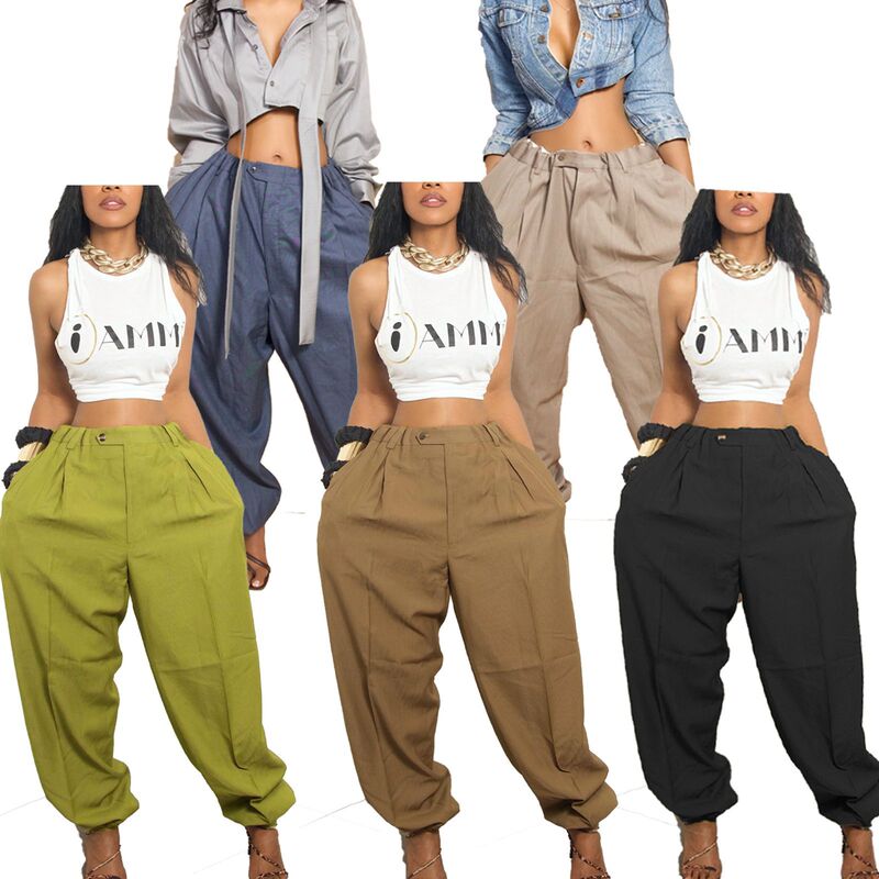 M80614 Cross-Border European and American Fashion New Amazon Fashion Casual Loose Trendy Jogger Pants Cropped Pants M80614 Cross-Border European and American Fashion New Amazon Fashion Casual Loose Trendy Jogger Pants Cropped Pants