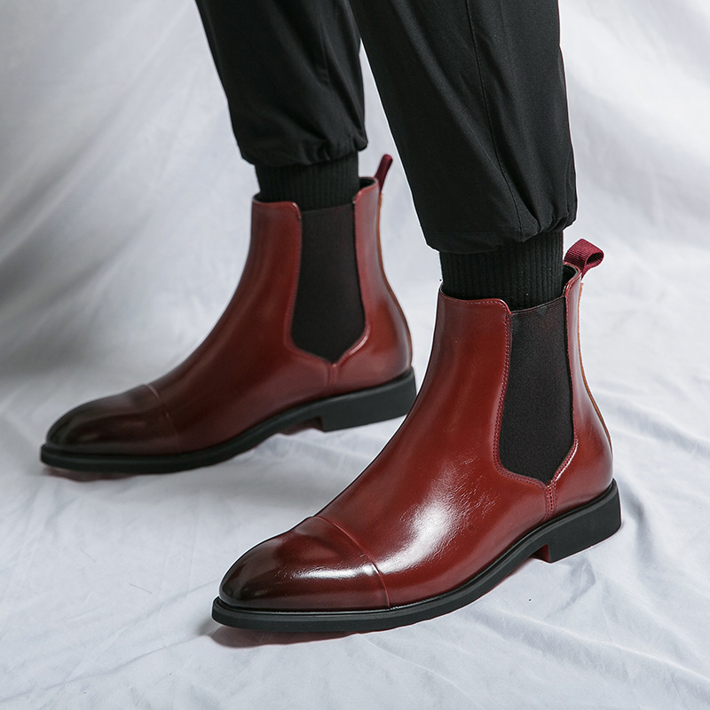 Transfronterizo Otoño e invierno de los hombres Nuevo tamaño más cálido alto-top moda casual moda puntiaguda manga juventud botas de los hombres al por mayor image 3