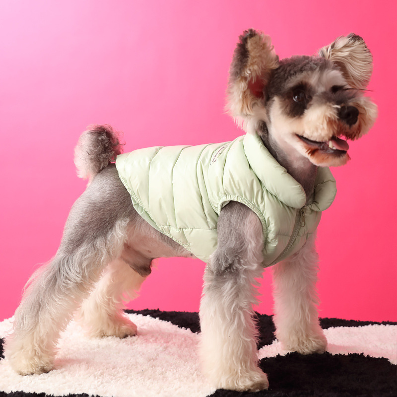 Small Dog down Jacket Autumn and Winter Thickeneded Warm Teddy Schnauzer Pomeranian Yorkshire down Sleeveless Vest Vest